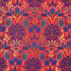 Lalzar-e-Gul – Satin Jamawar Kamkhwab with Floral Art Borders - Zahra Maham