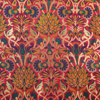 Lalzar-e-Gul – Satin Jamawar Kamkhwab with Floral Art Borders - Zahra Maham