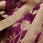 Lams-e-Noor – Pure Katan Satin Silk Floral Jaal Fabric - Zahra Maham