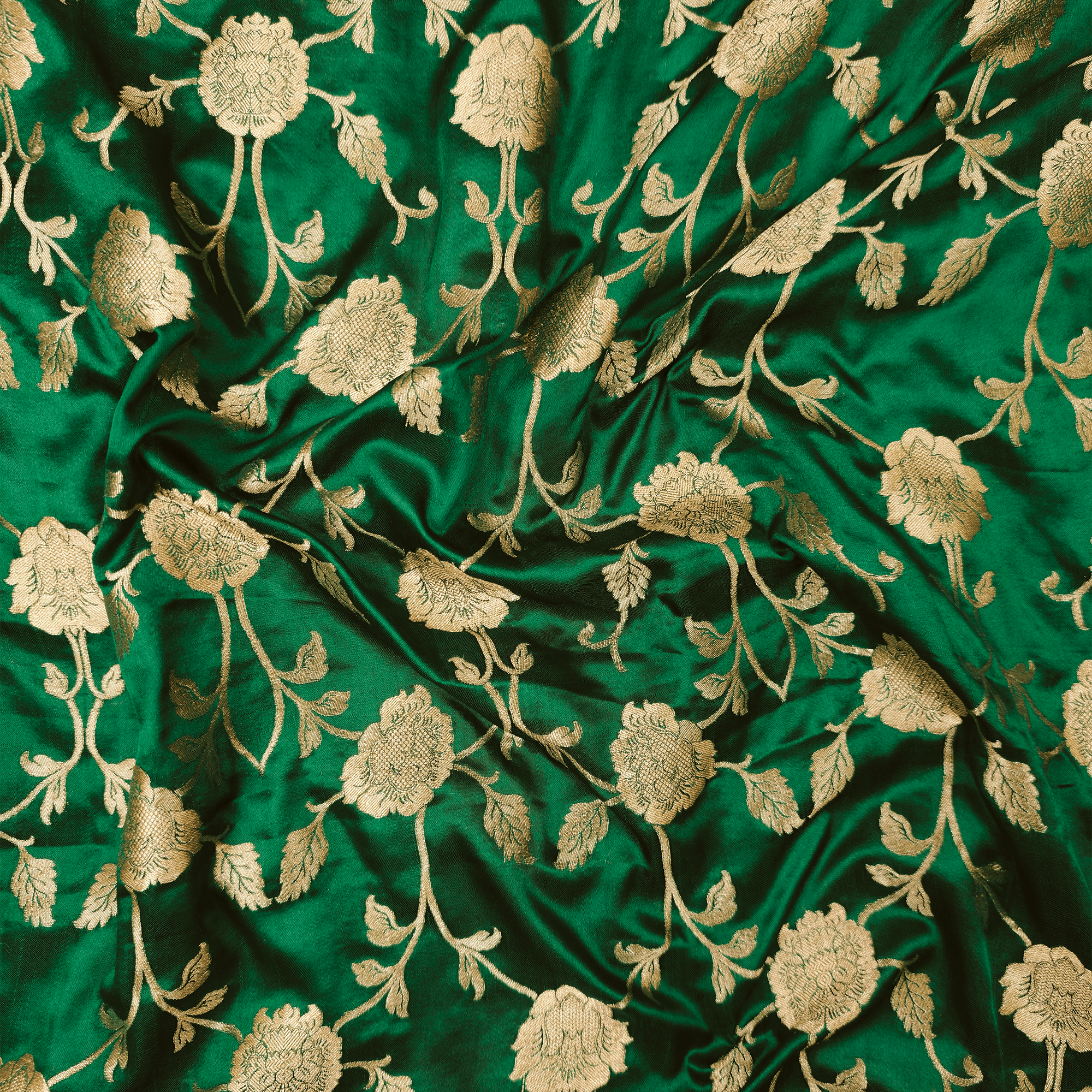 Lams-e-Noor – Pure Katan Satin Silk Floral Jaal Fabric - Zahra Maham