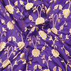 Lams-e-Noor – Pure Katan Satin Silk Floral Jaal Fabric - Zahra Maham