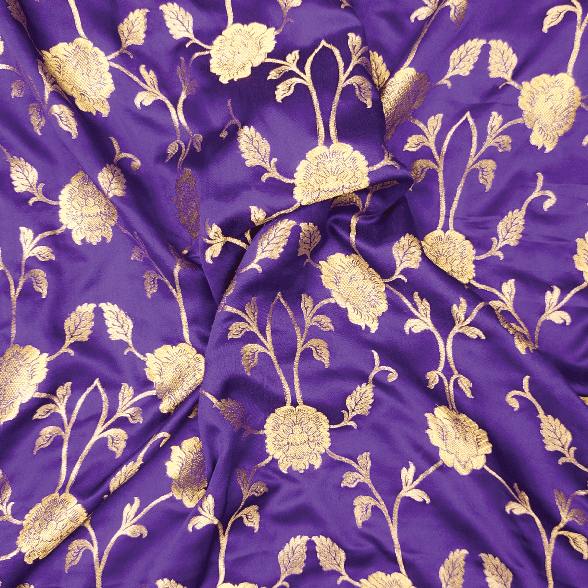 Lams-e-Noor – Pure Katan Satin Silk Floral Jaal Fabric - Zahra Maham