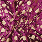 Lams-e-Noor – Pure Katan Satin Silk Floral Jaal Fabric - Zahra Maham