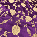 Lams-e-Noor – Pure Katan Satin Silk Floral Jaal Fabric - Zahra Maham