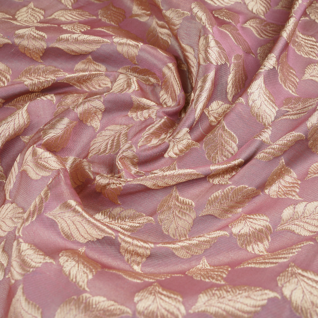 Naumeed – Pure Katan Satin with Leaf Pattern