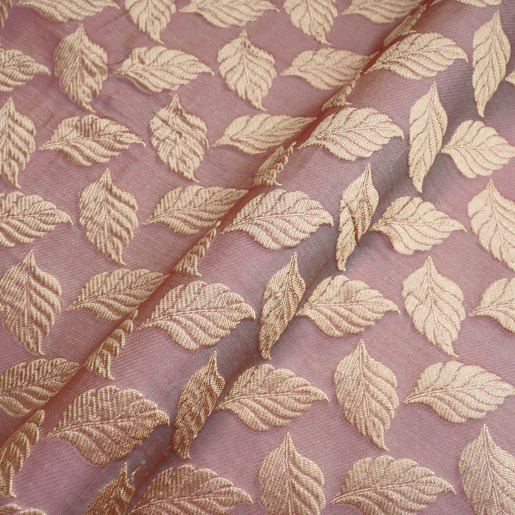 Naumeed – Pure Katan Satin with Leaf Pattern