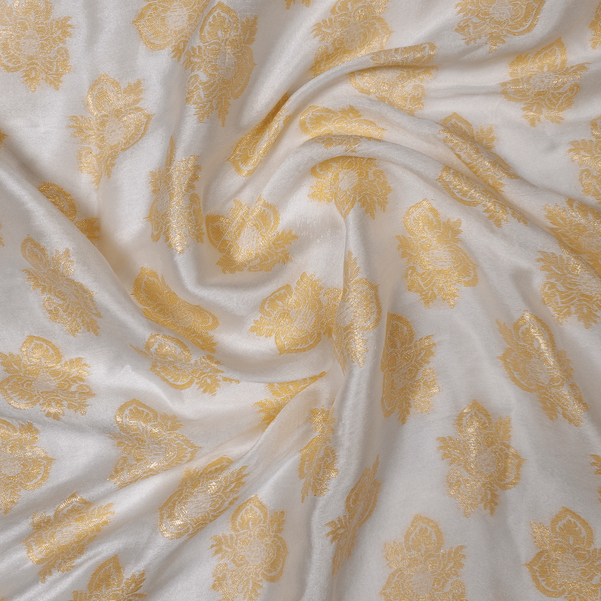 Mah-e-Kundan - Pure White Silk with Elegant Kundan Zari - Zahra Maham