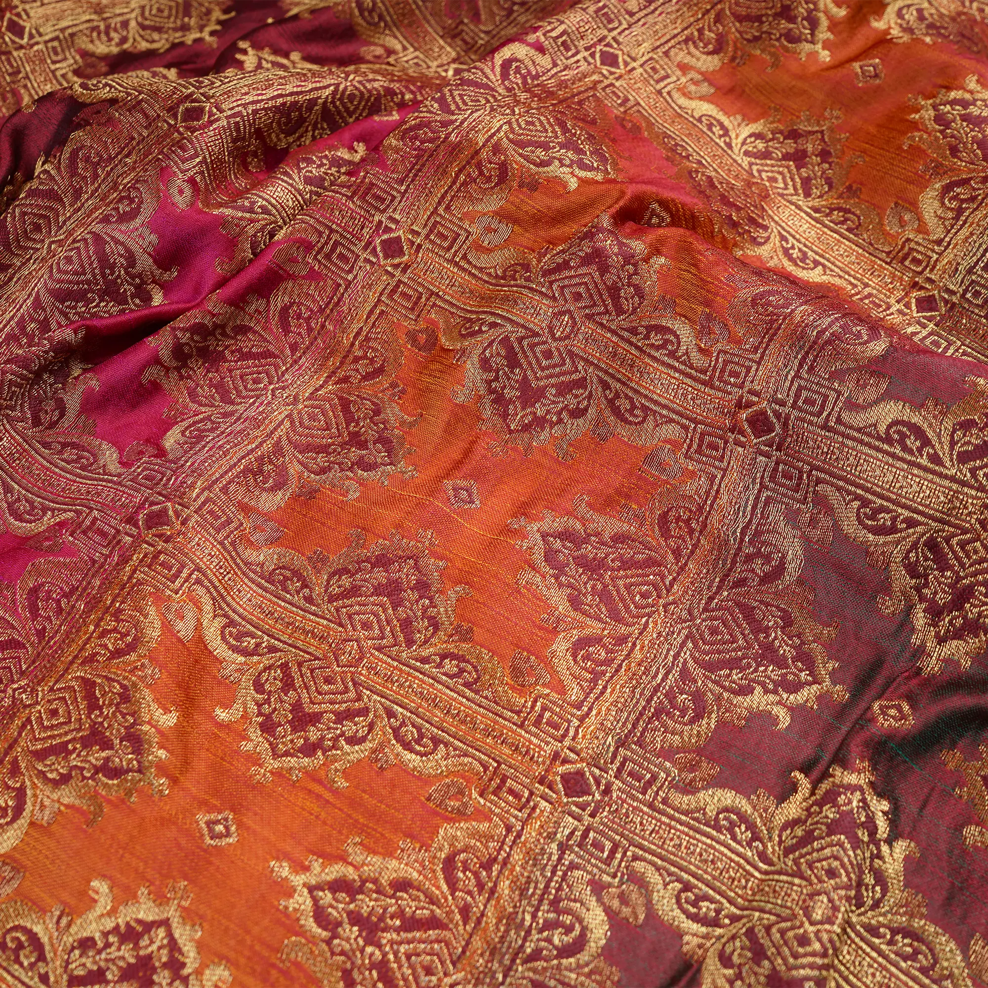 Marj – Blended Katan satin with Floral Zari Work - Zahra Maham