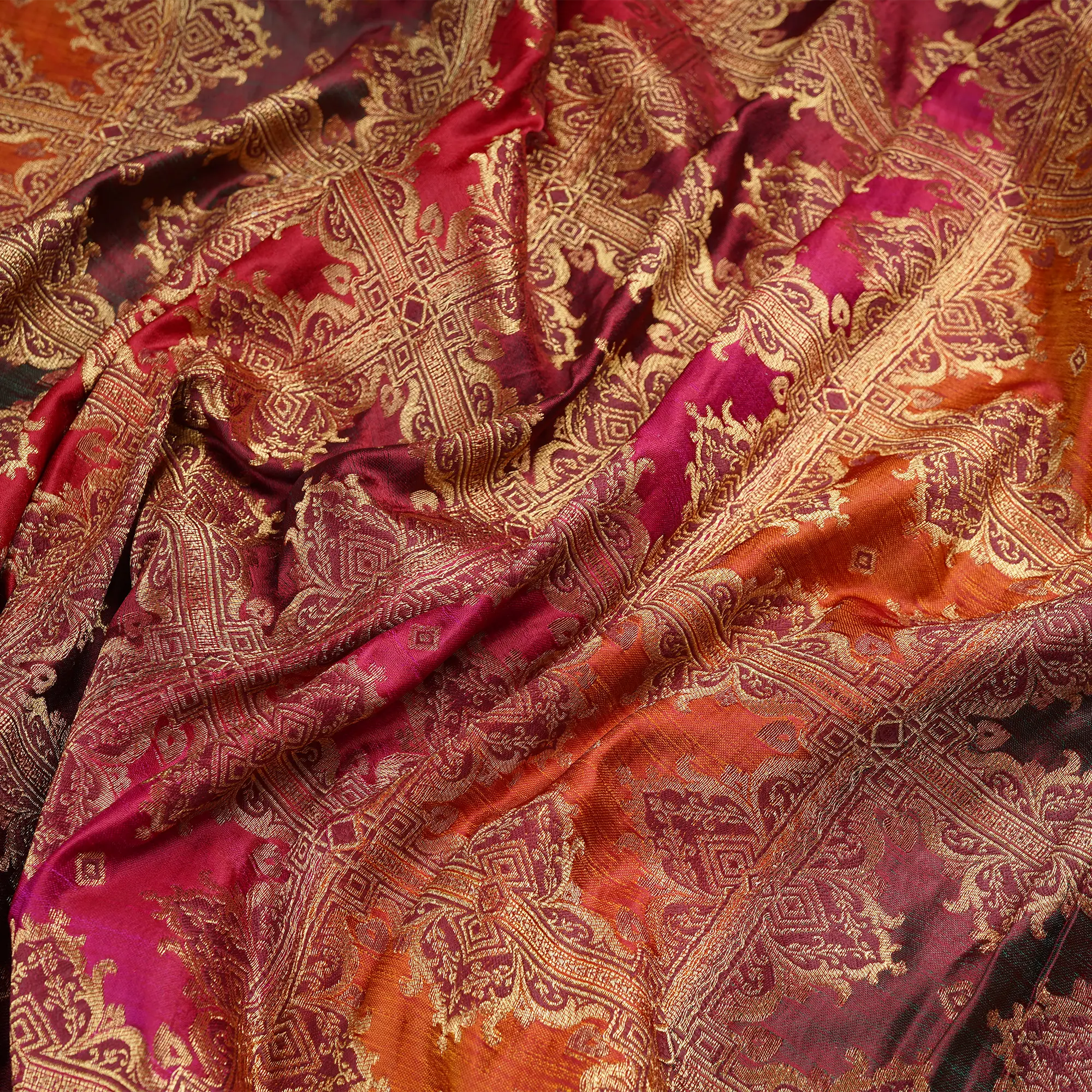 Marj – Blended Katan satin with Floral Zari Work - Zahra Maham