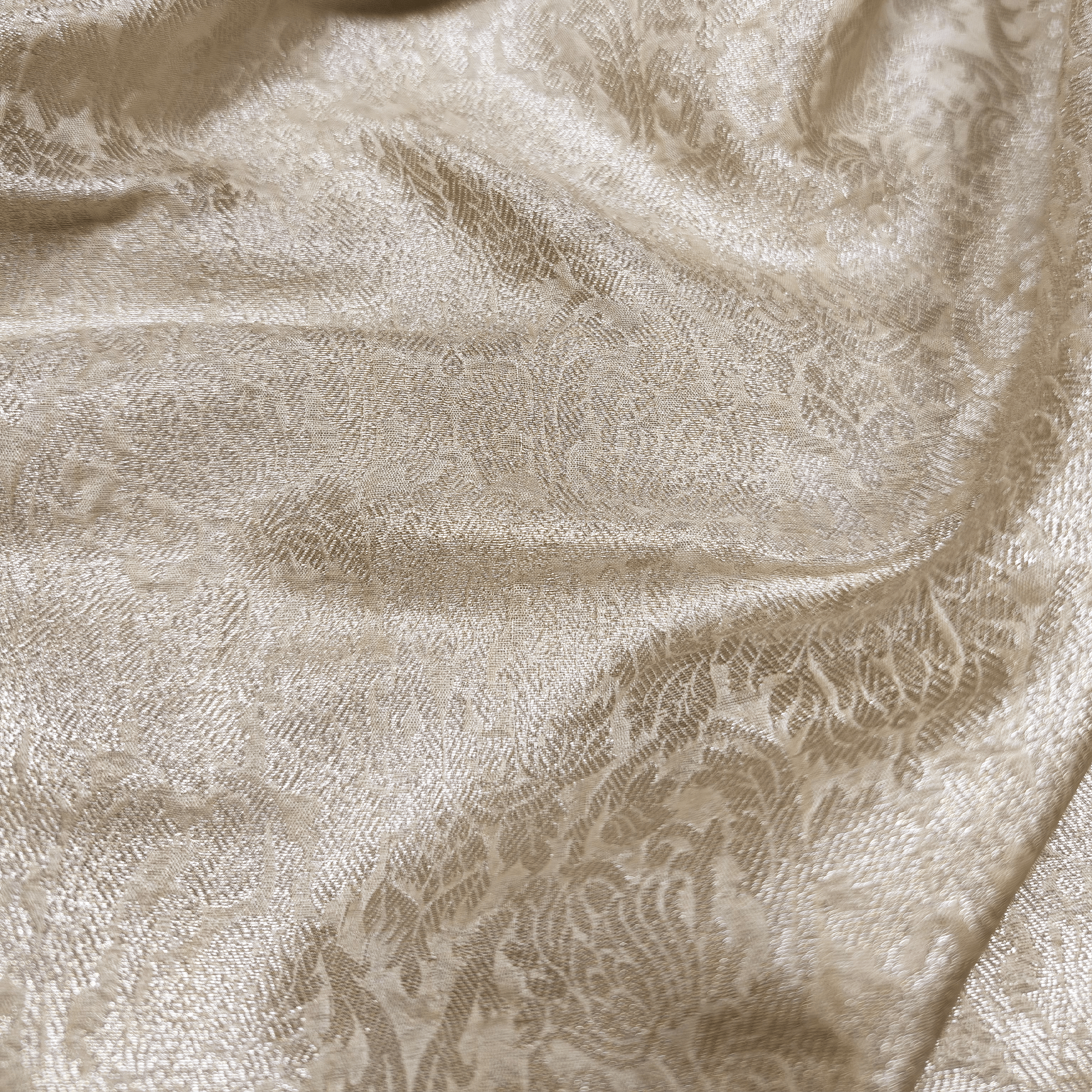 Mehr – Blended Atlas Floral Jaal Fabric - Zahra Maham