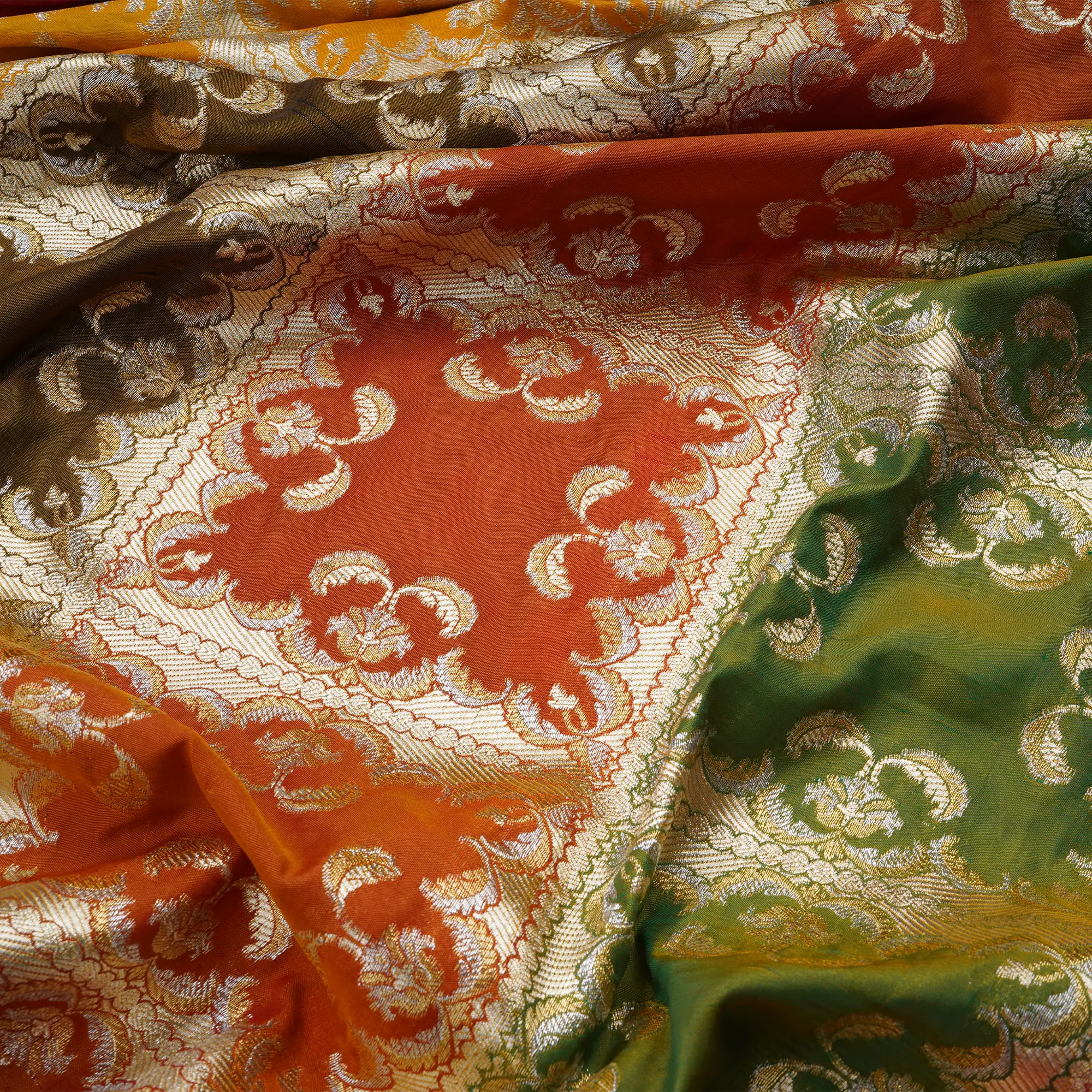 Mehr – Lightweight Katan with Floral Zari Work - Zahra Maham