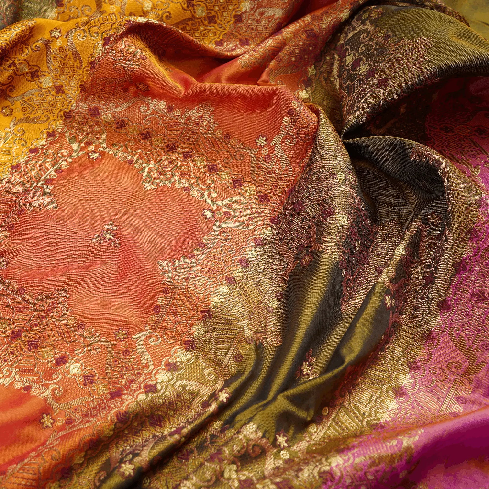 Mehrin – Lightweight Katan with Floral Zari Work - Zahra Maham