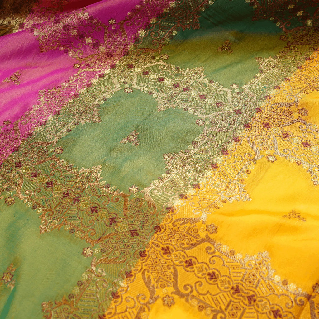 Mehrin – Lightweight Katan with Floral Zari Work - Zahra Maham