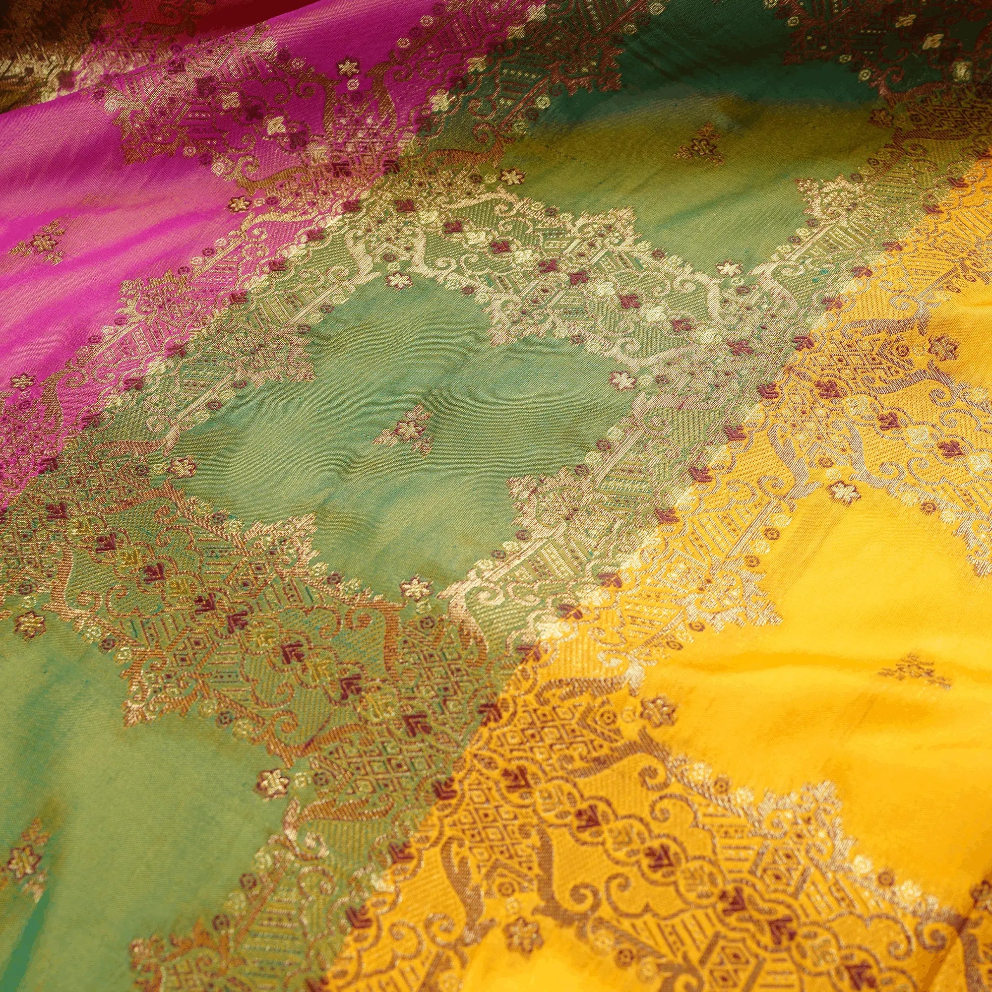 Mehrin – Lightweight Katan with Floral Zari Work - Zahra Maham