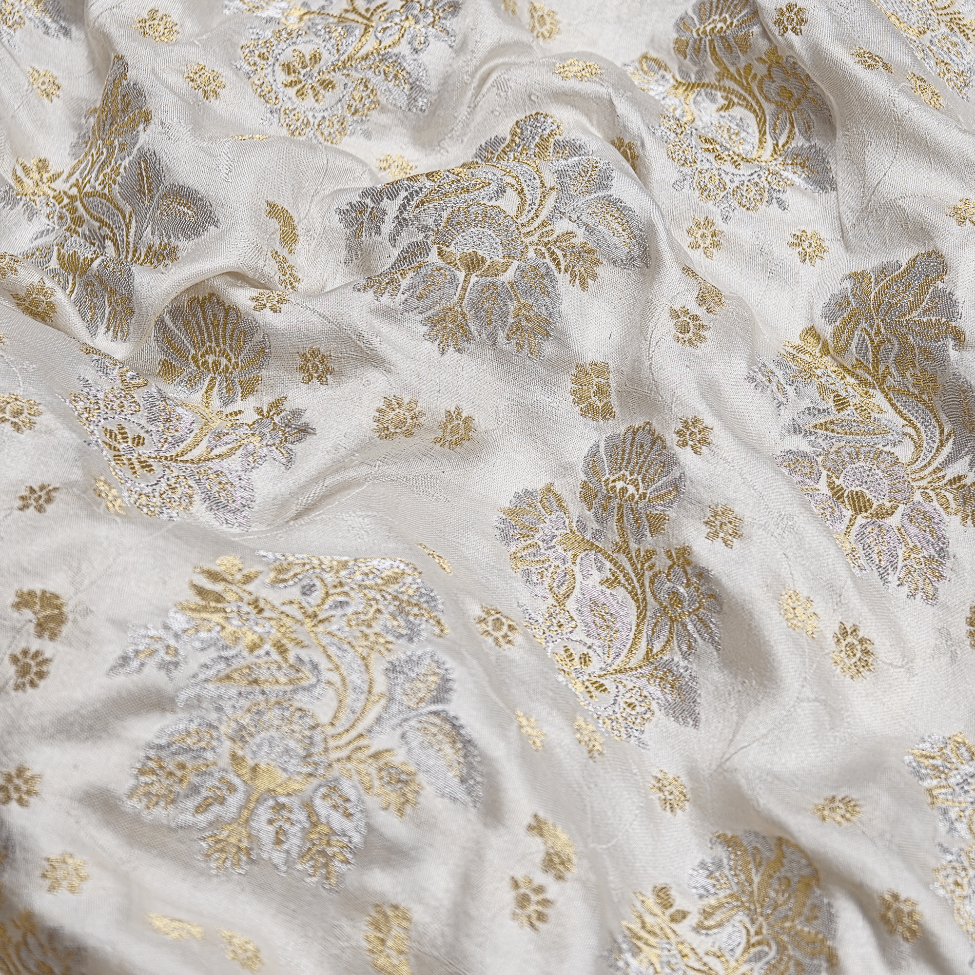 Mehrnoor – Pure Mulberry Satin Silk Floral Buti - Zahra Maham
