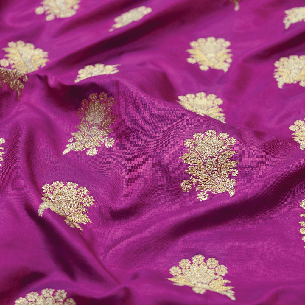 Mehrunisa Fleuristan Katan Silk (Purple) - Zahra Maham