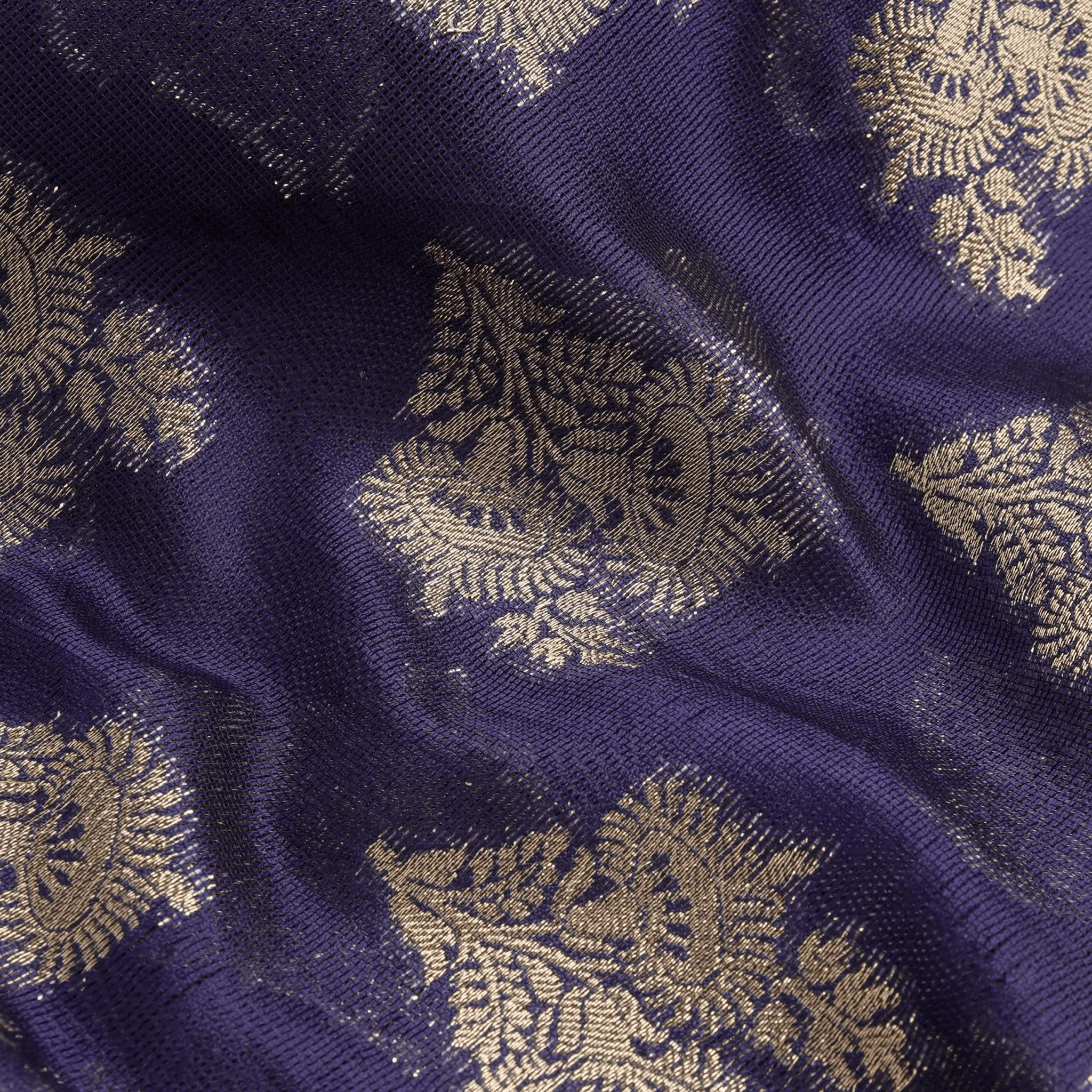 Mehwar – Loom Net Fabric with Golden Zari Bunch - Zahra Maham
