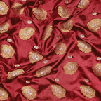 Morjal – Self Jamawar Katan Satin with Peacock Feather Buti - Zahra Maham