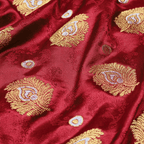 Morjal – Self Jamawar Katan Satin with Peacock Feather Buti - Zahra Maham