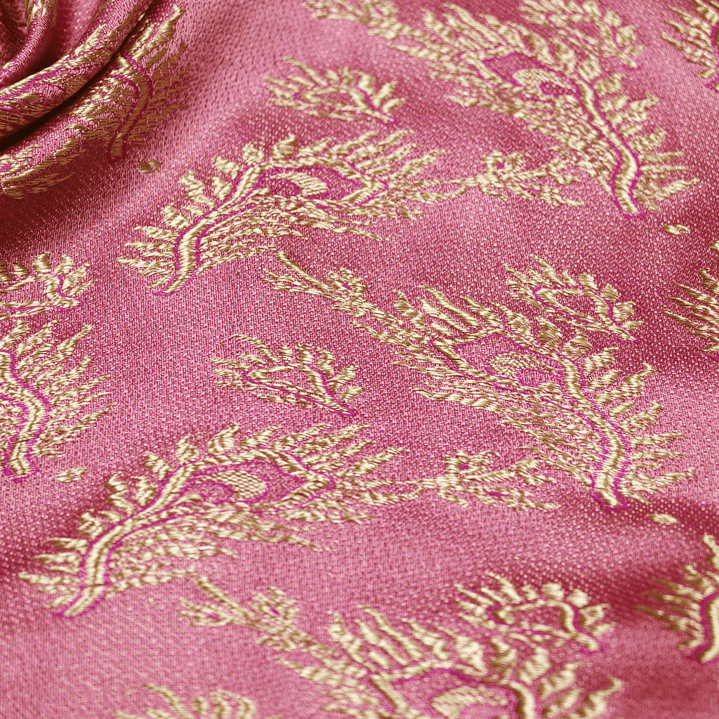 Morzaat – Pure Katan Satin with Peacock Feather Pattern (Double Sided) - Zahra Maham