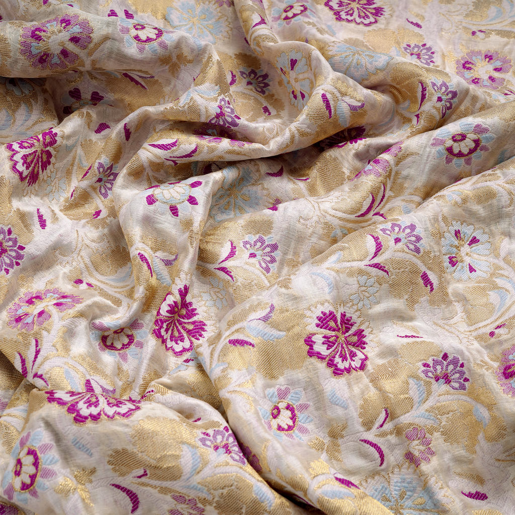 Muraad Pure Chiffon Floral Jaal Kamkhwab