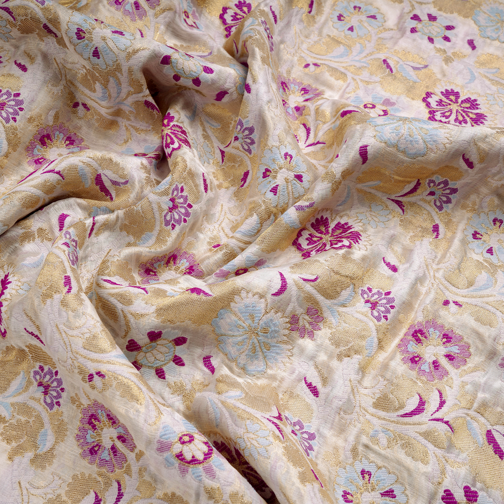 Muraad Pure Chiffon Floral Jaal Kamkhwab