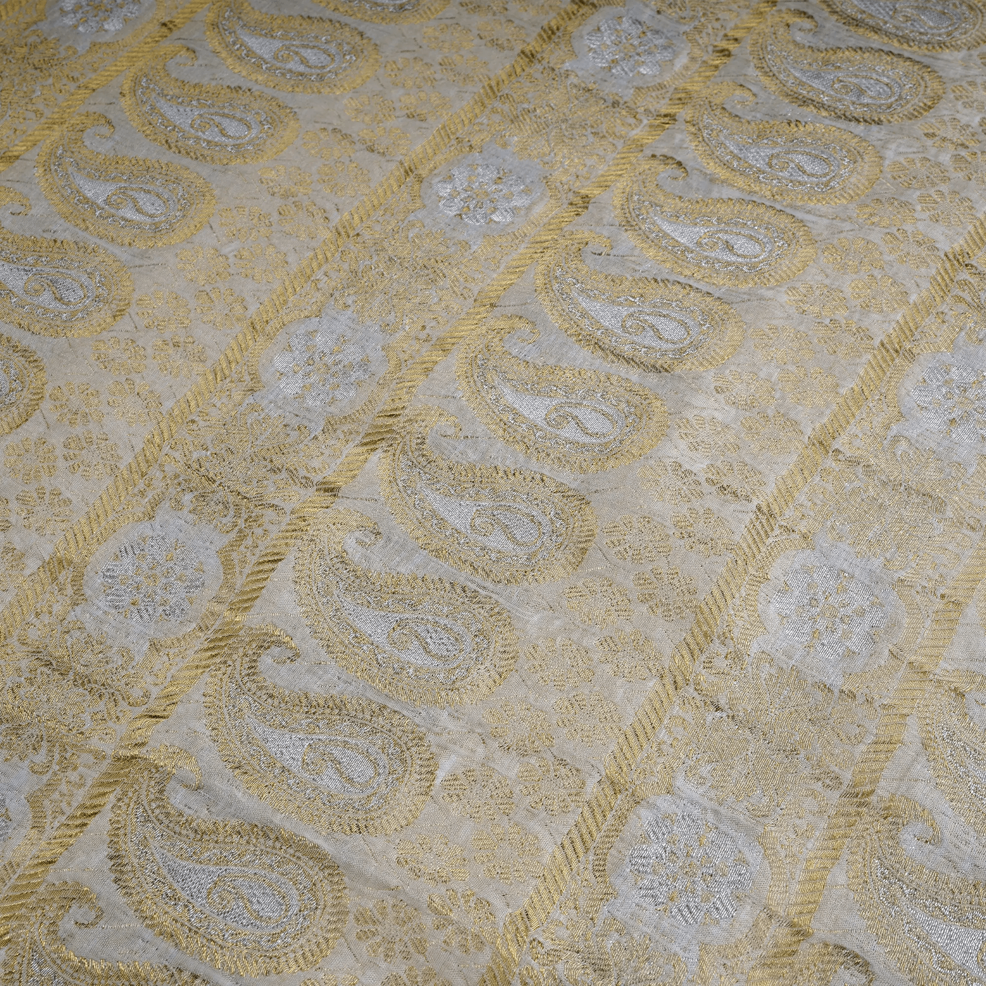 Naqsh-e-Aaz – Pure Katan Atlas with Carry Motif Pattern - Zahra Maham