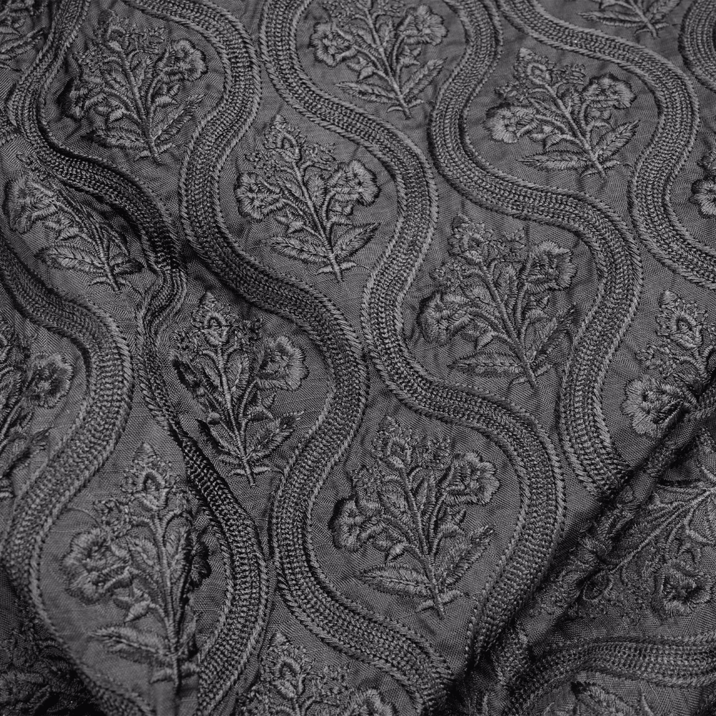 Naqshiyan – PK Raw Silk Embroidery Fabric - Zahra Maham