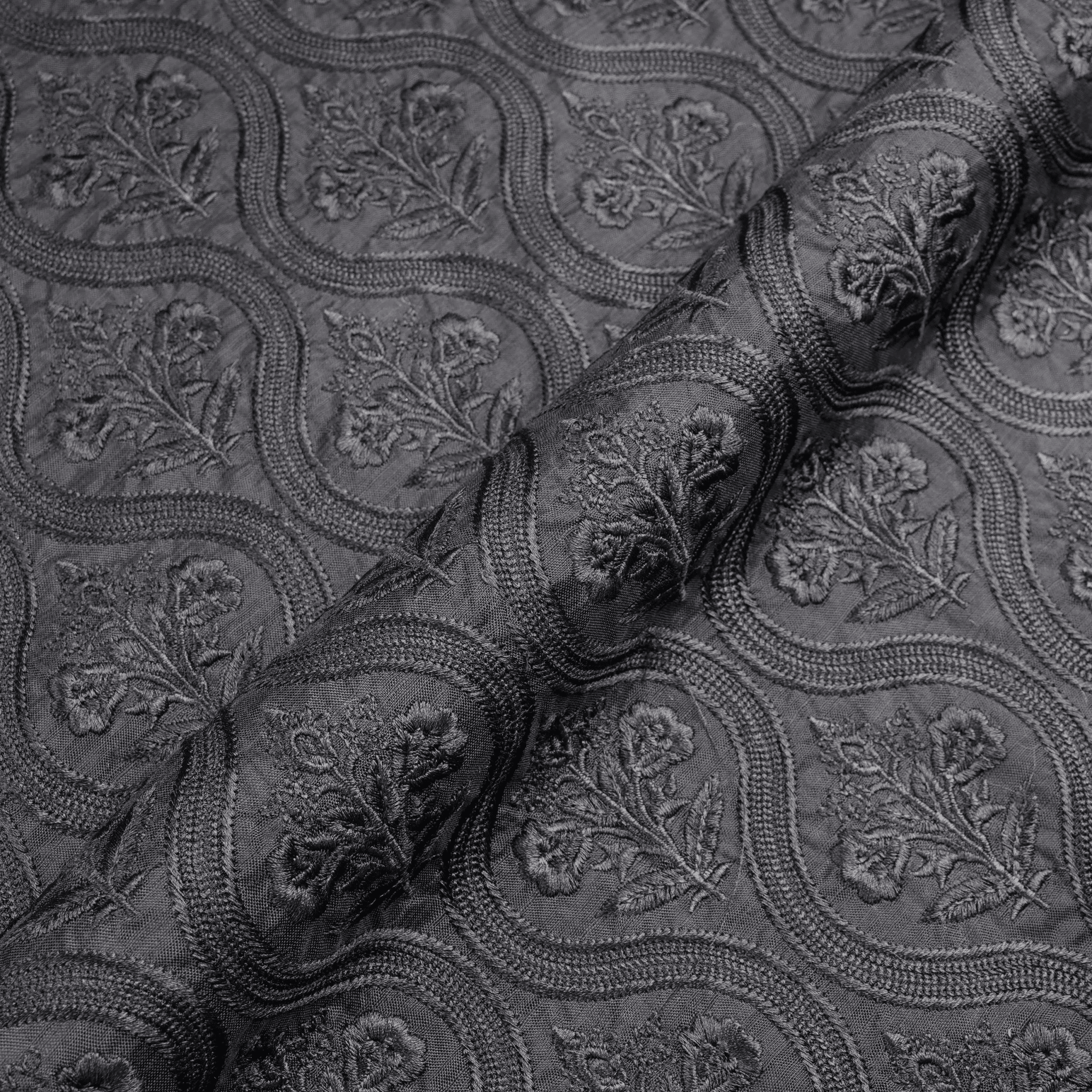 Naqshiyan – PK Raw Silk Embroidery Fabric - Zahra Maham