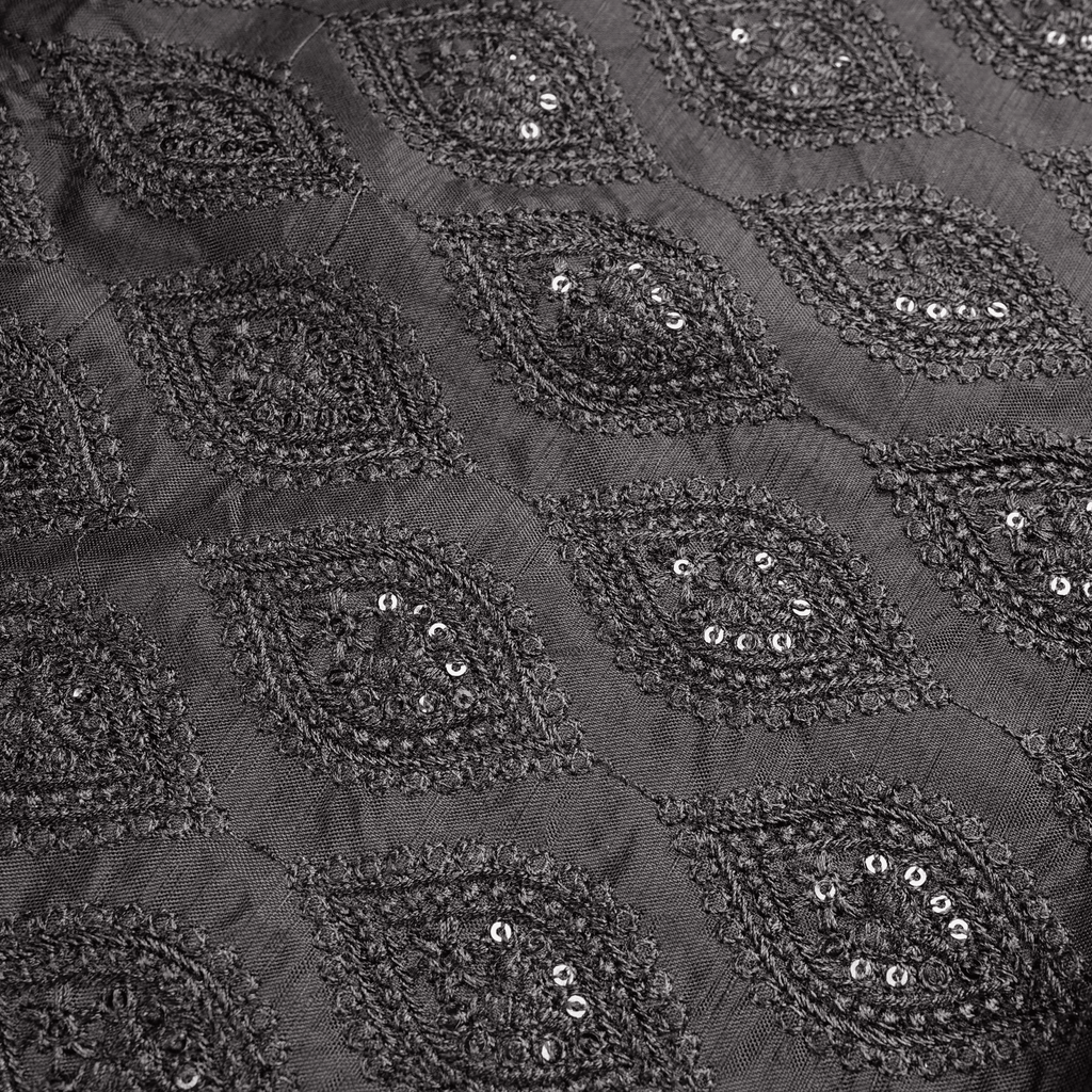 Naqshmiraa – PK Raw Silk Embroidery Fabric with Sitara Work - Zahra Maham