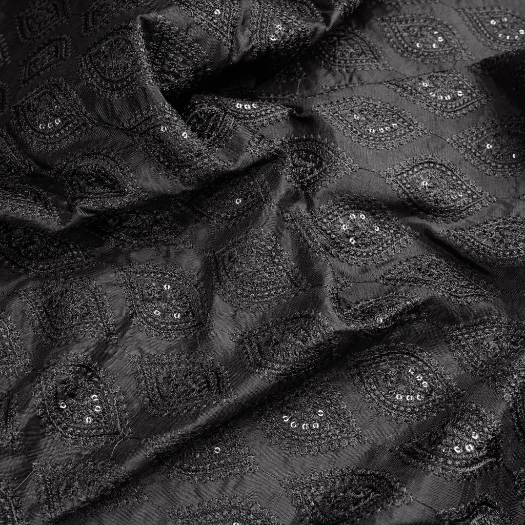 Naqshmiraa – PK Raw Silk Embroidery Fabric with Sitara Work - Zahra Maham