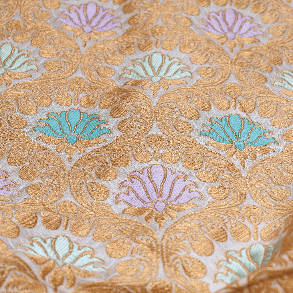 Nashkaar Kamkhwab – Satin Kamkhwab Mughal Floral Jaal - Zahra Maham