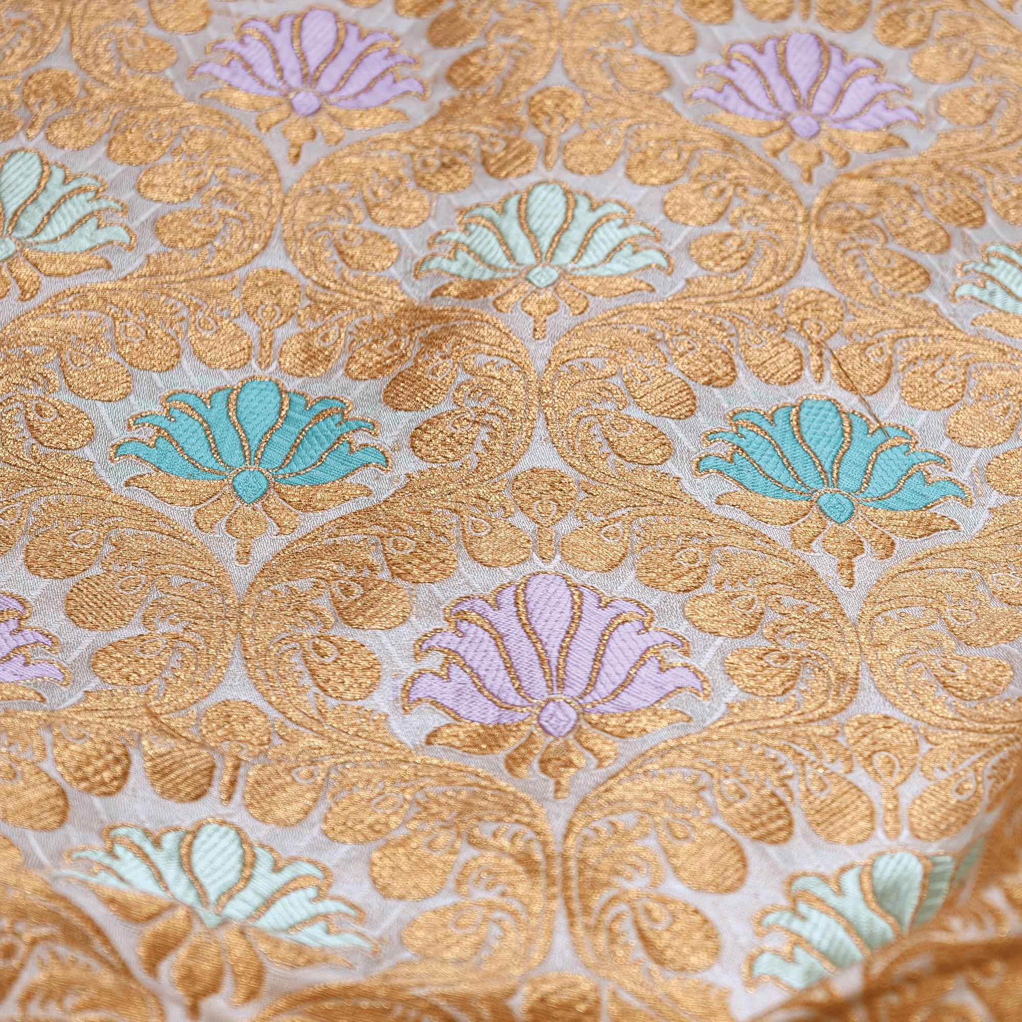 Nashkaar Kamkhwab – Satin Kamkhwab Mughal Floral Jaal - Zahra Maham