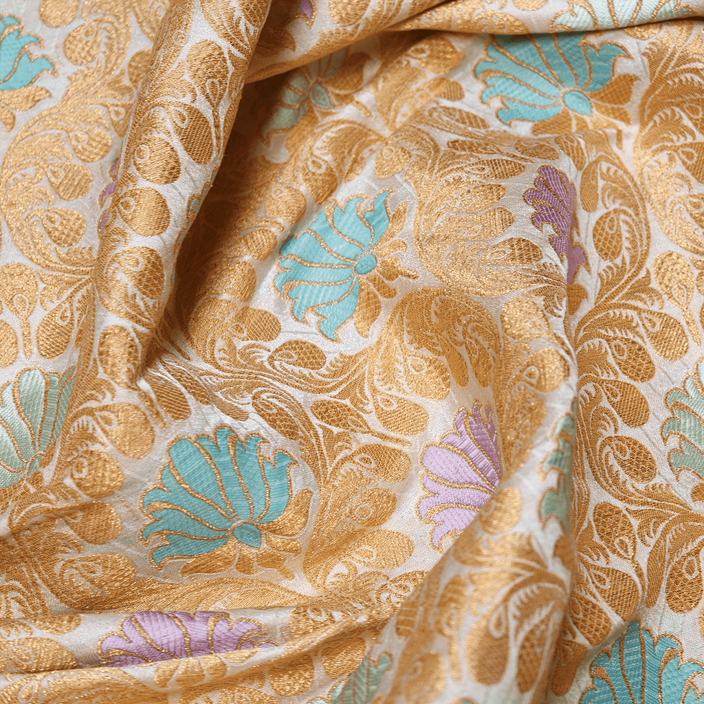 Nashkaar Kamkhwab – Satin Kamkhwab Mughal Floral Jaal - Zahra Maham