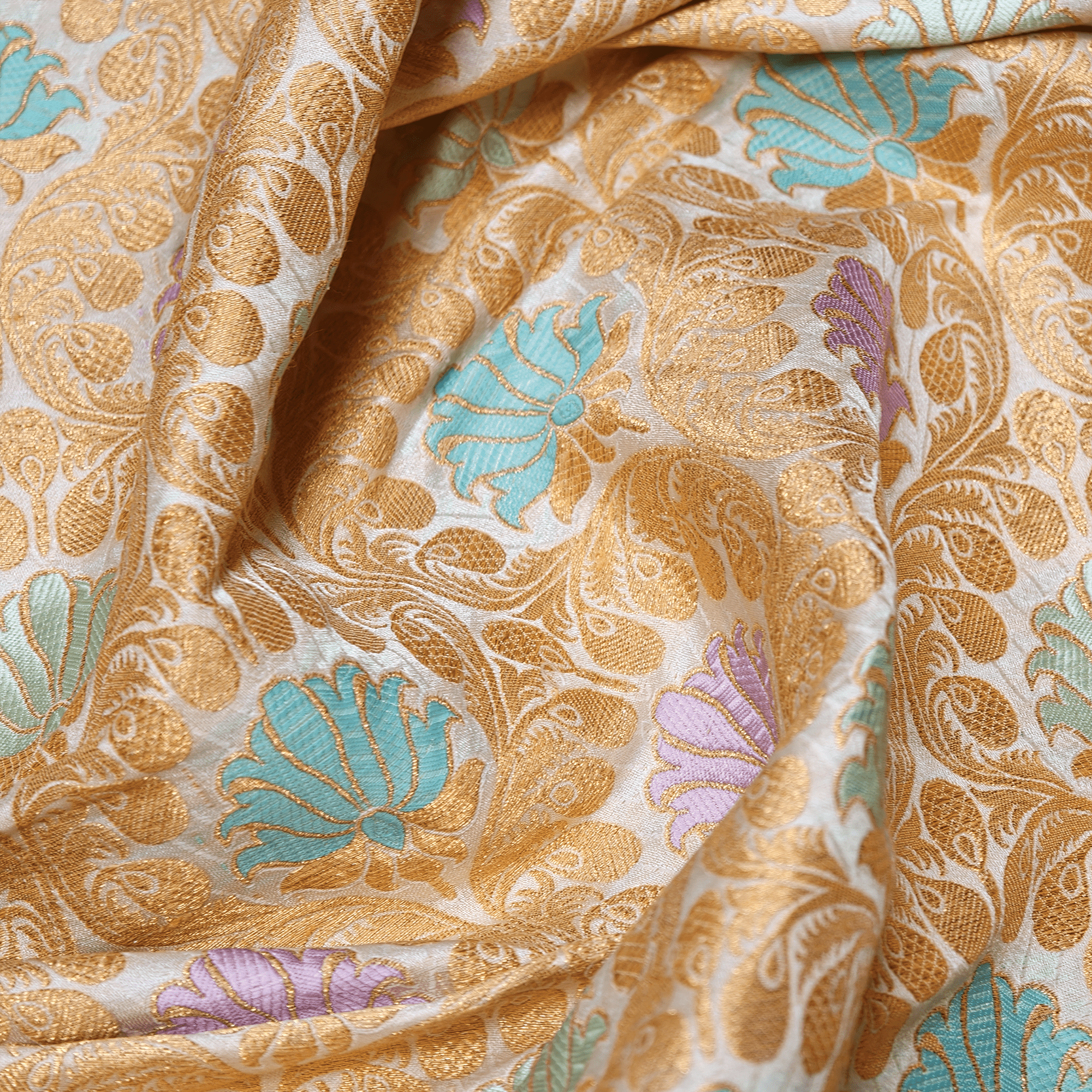 Nashkaar Kamkhwab – Satin Kamkhwab Mughal Floral Jaal - Zahra Maham