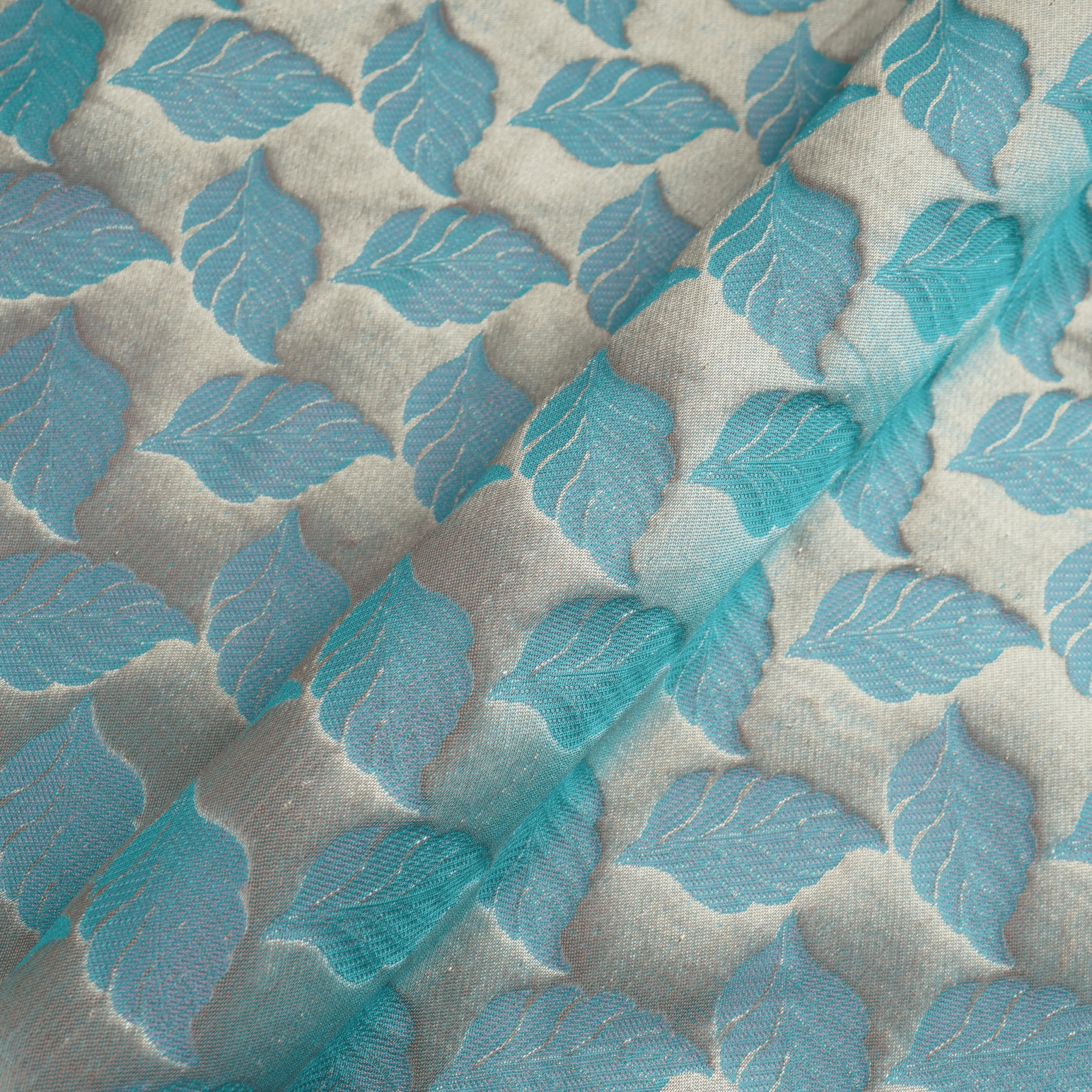 Naumeed – Pure Katan Satin with Leaf Pattern - Zahra Maham