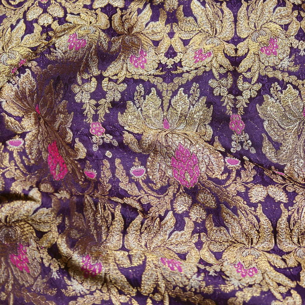 Saltanat – Satin Kamkhwab Mughal Floral Jaal