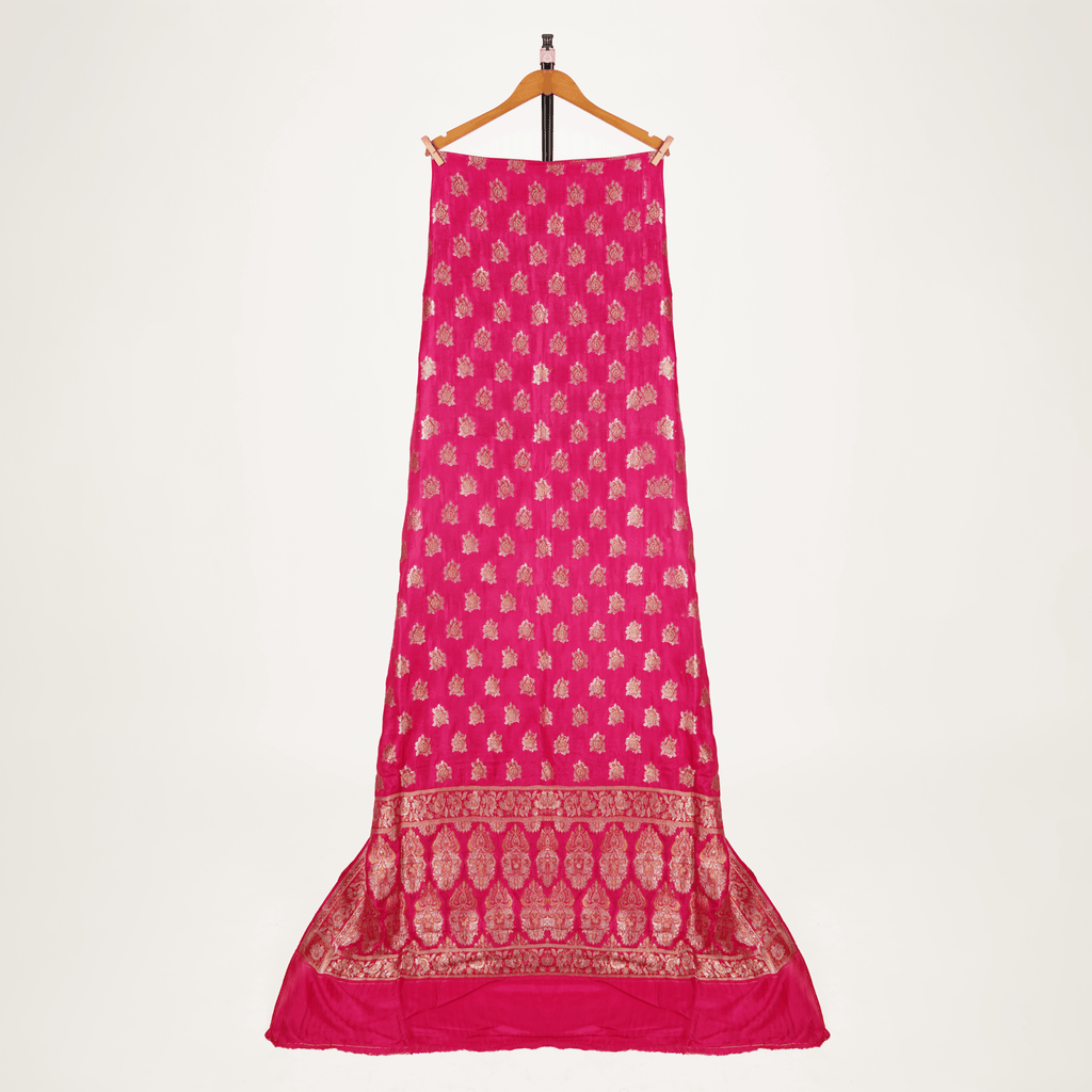 Nihal-e-Gul – Pure Katan Chiffon Floral Buti Shawl - Zahra Maham