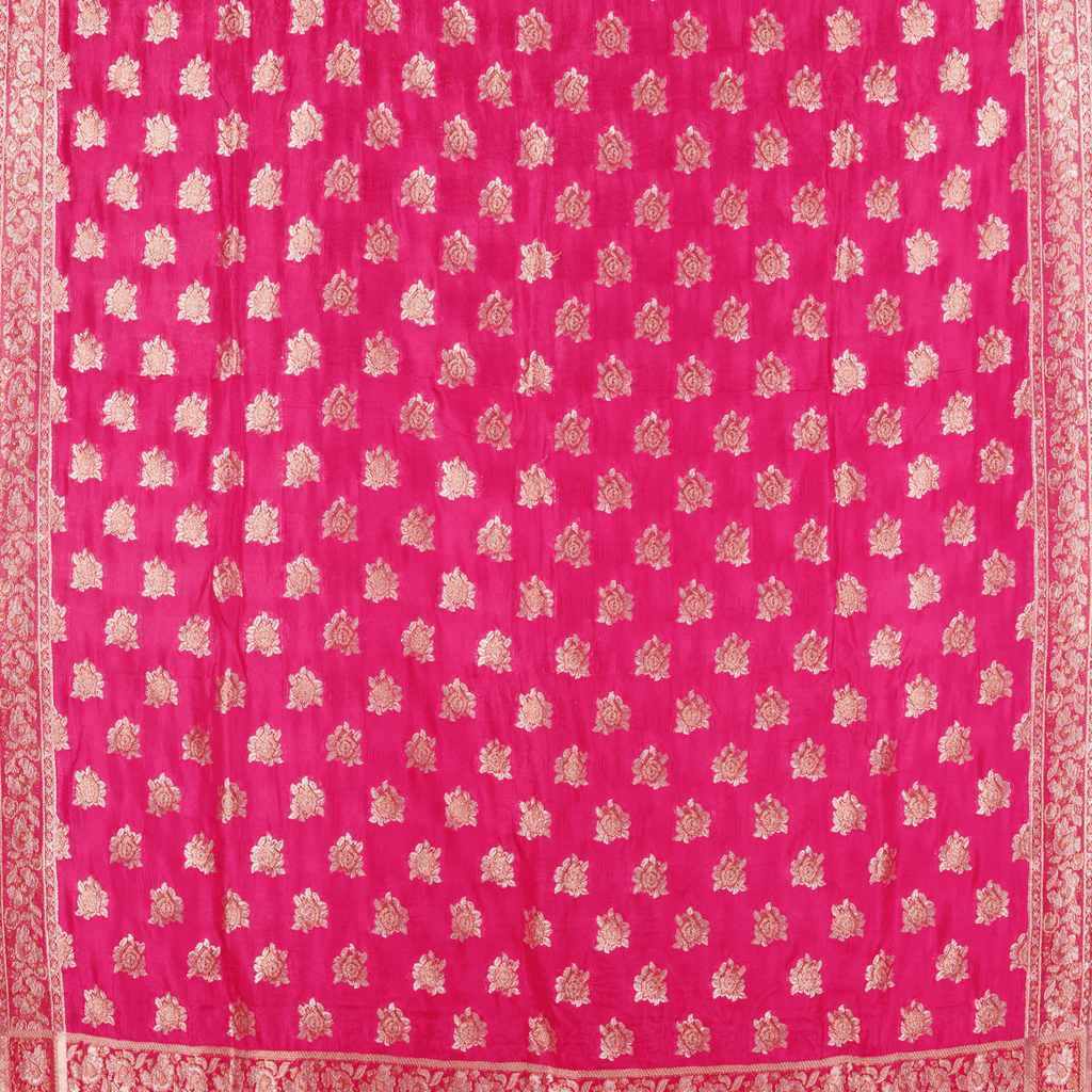 Nihal-e-Gul – Pure Katan Chiffon Floral Buti Shawl - Zahra Maham