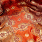 Noor-e-Kesar – Blended Katan Satin with Floral Zari Work - Zahra Maham
