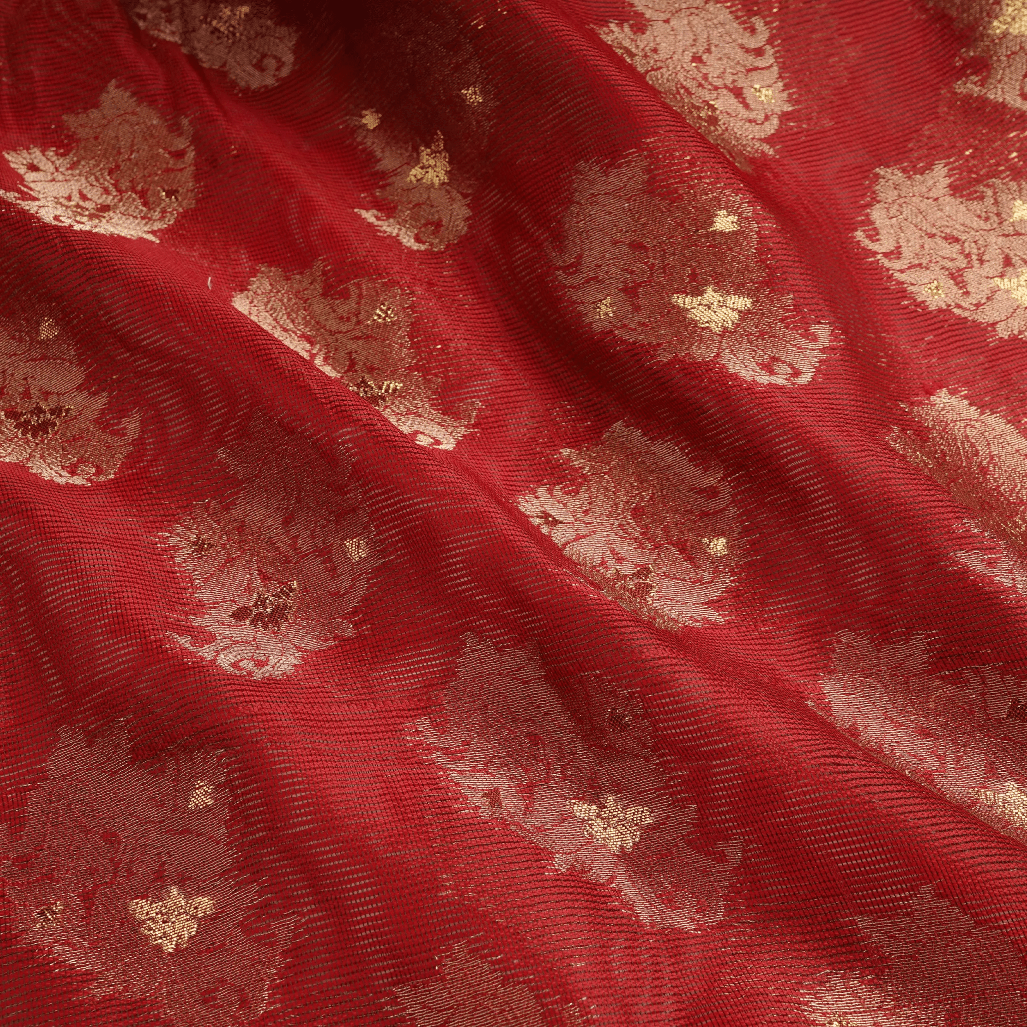 Noorain – Loom Net Fabric with Golden Zari Bunch - Zahra Maham