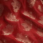 Noorain – Loom Net Fabric with Golden Zari Bunch - Zahra Maham
