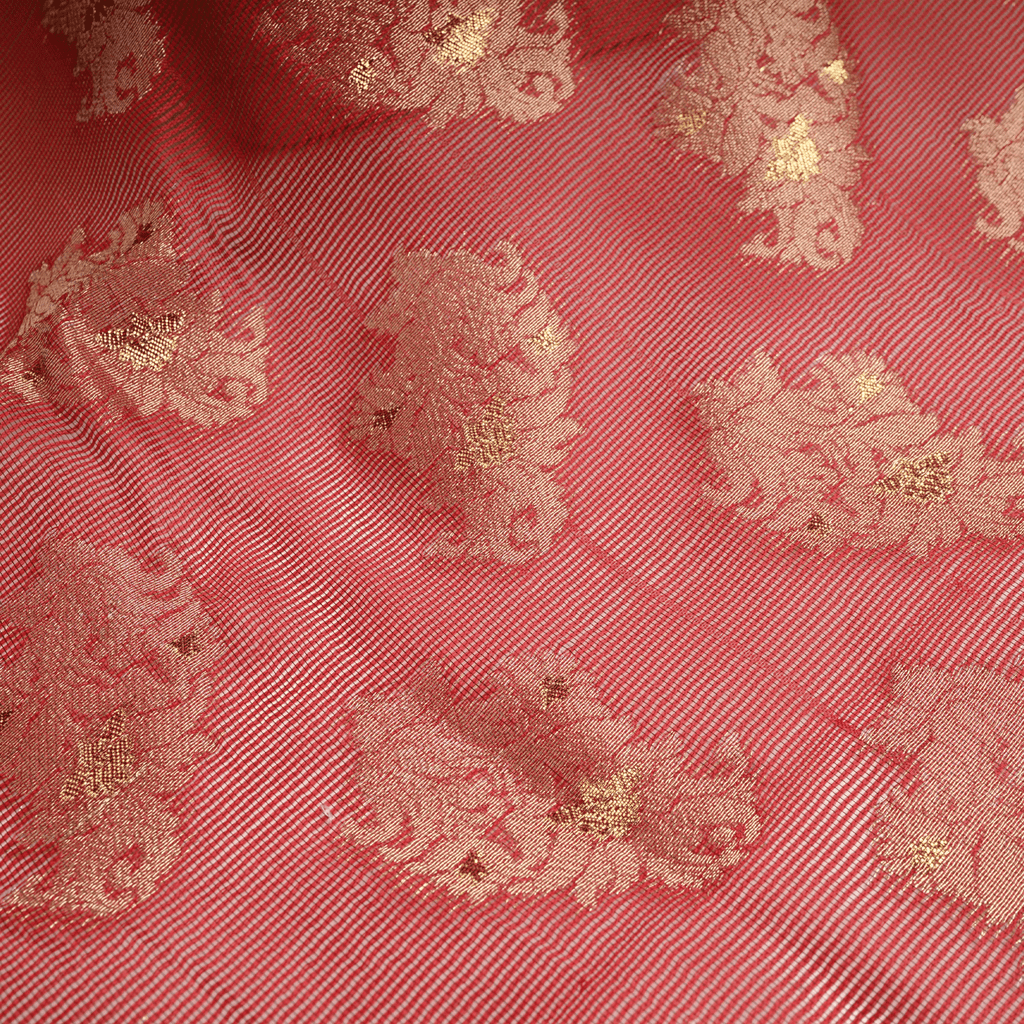 Noorain – Loom Net Fabric with Golden Zari Bunch - Zahra Maham