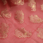 Noorain – Loom Net Fabric with Golden Zari Bunch - Zahra Maham