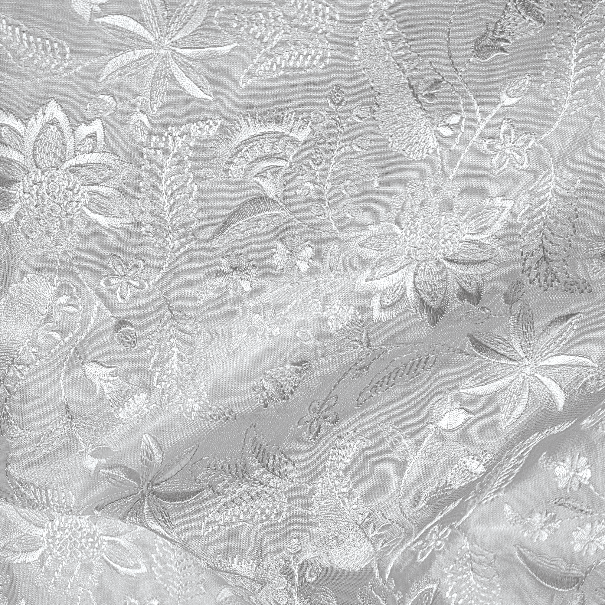 NoorGul Aura – Floral Jaal Embroidered Sheesha Silk - Zahra Maham