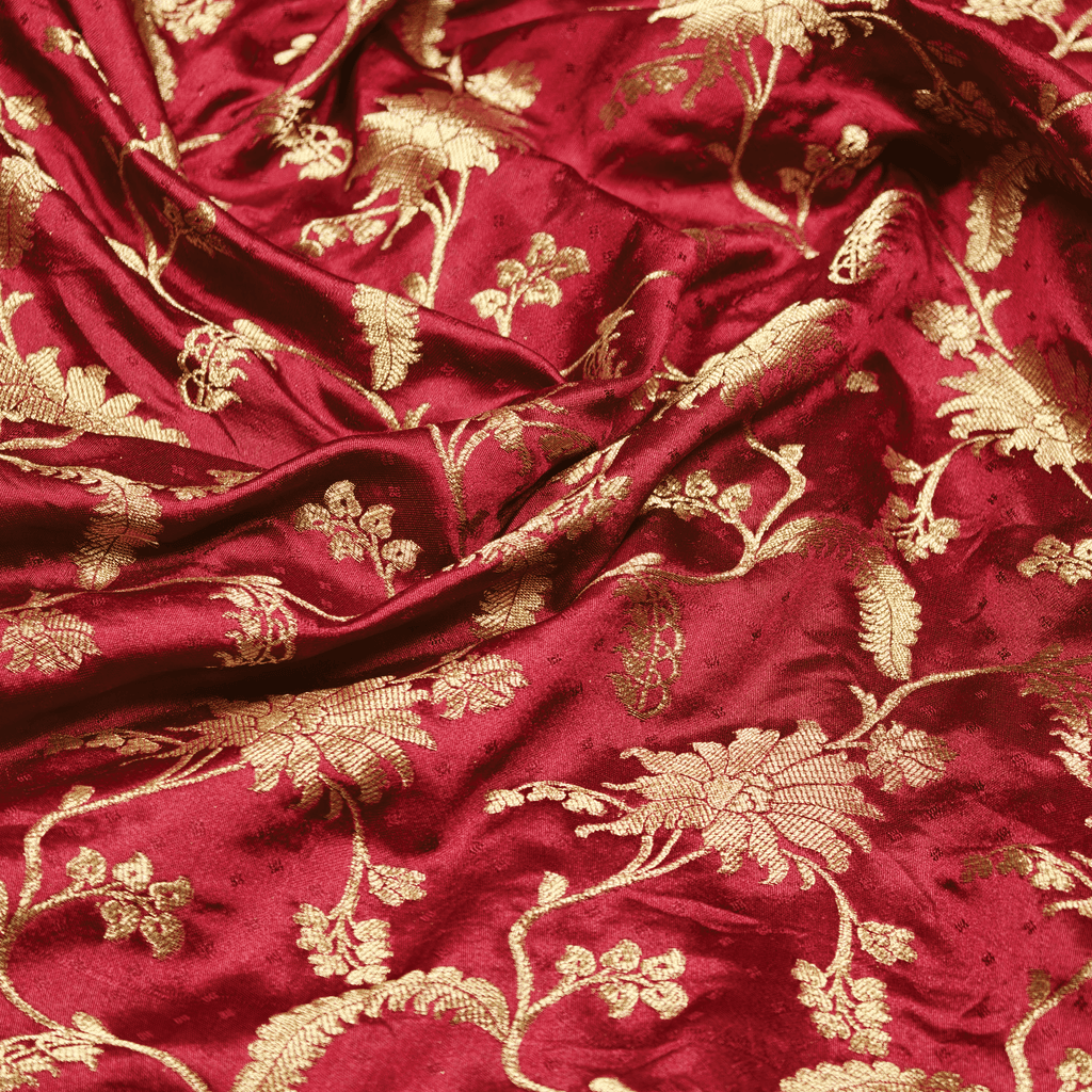 Noorzar – Self Jamawar Katan Satin with Mughal Jaal - Zahra Maham
