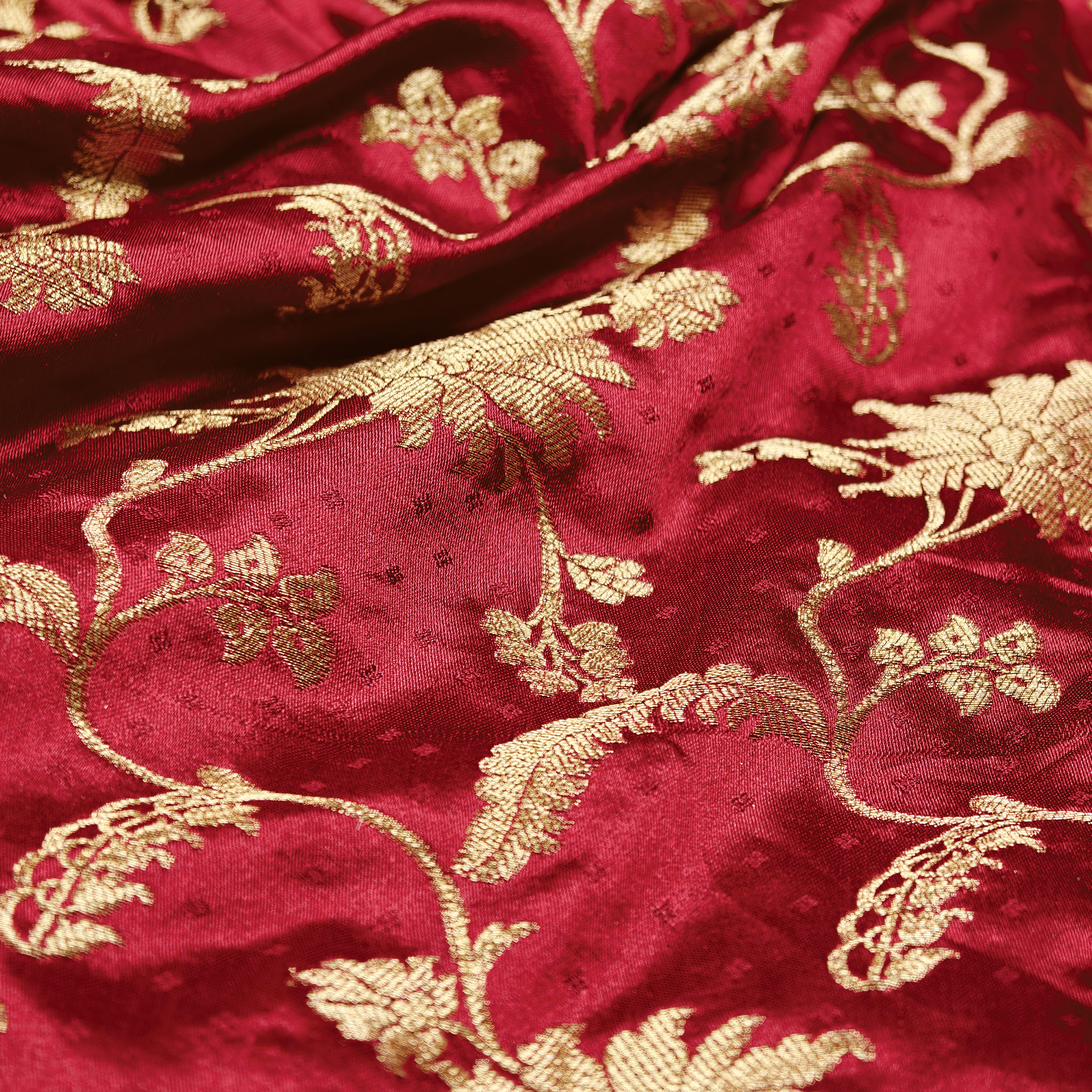 Noorzar – Self Jamawar Katan Satin with Mughal Jaal - Zahra Maham