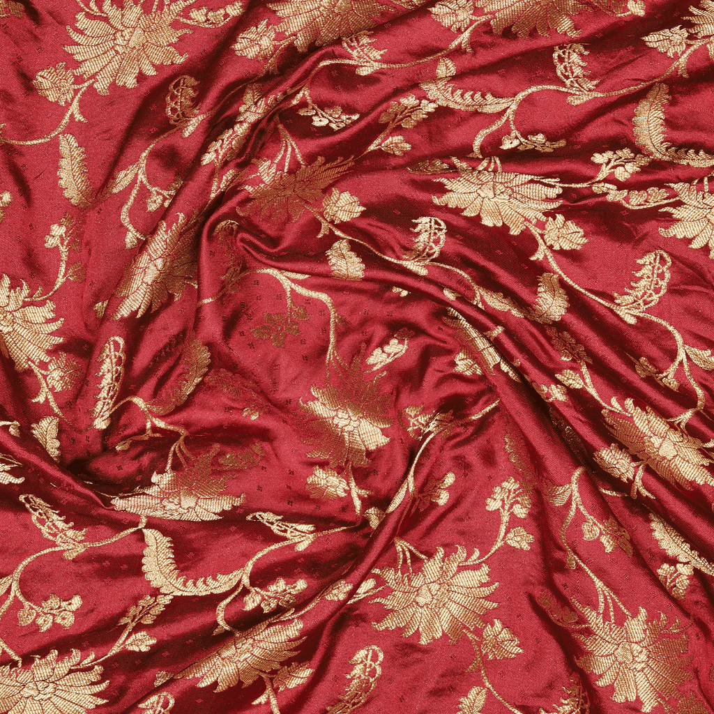 Noorzar – Self Jamawar Katan Satin with Mughal Jaal - Zahra Maham