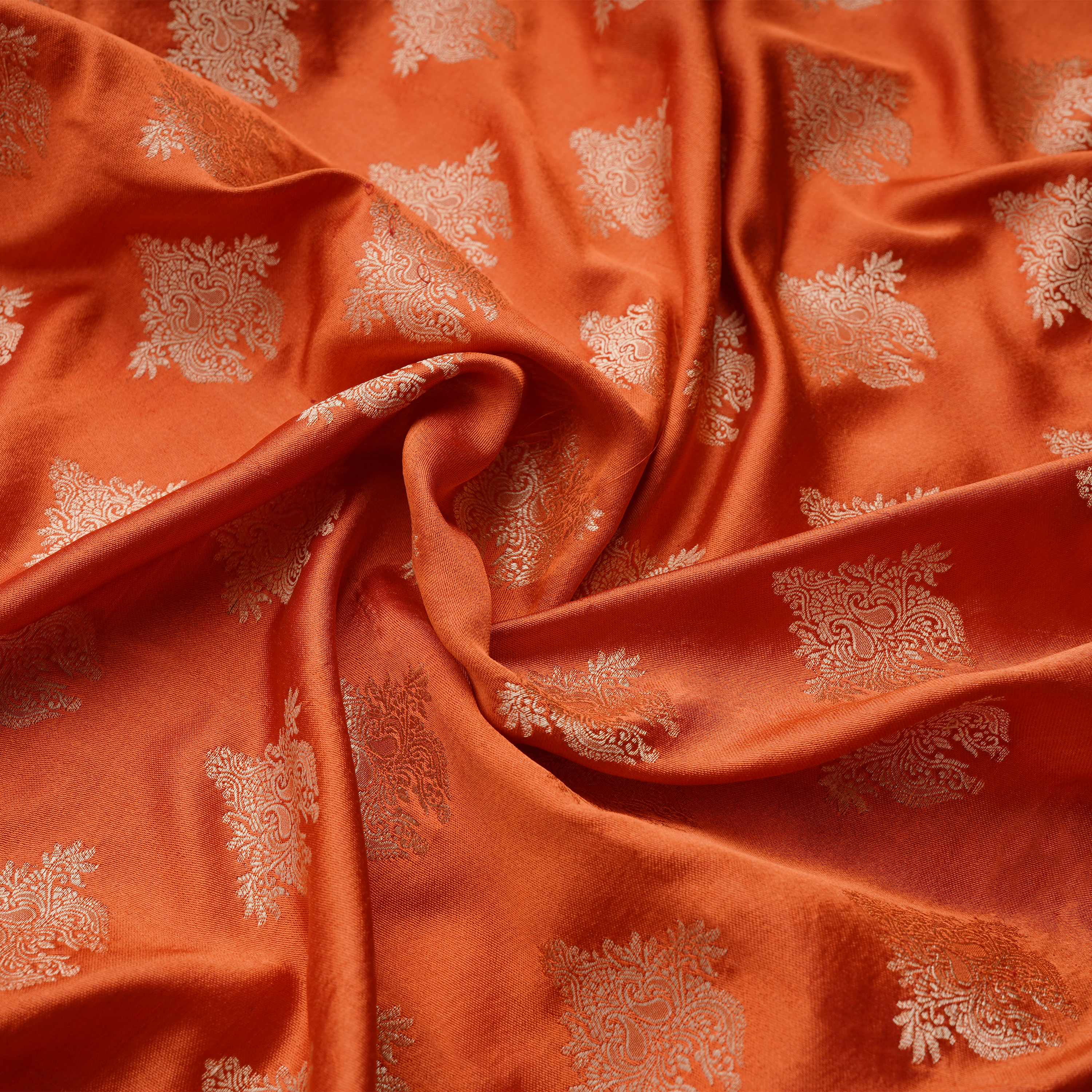 Shaam-e-Gulzar – Pure Katan Satin (2-Color Thread | Mughal Bunch Design)