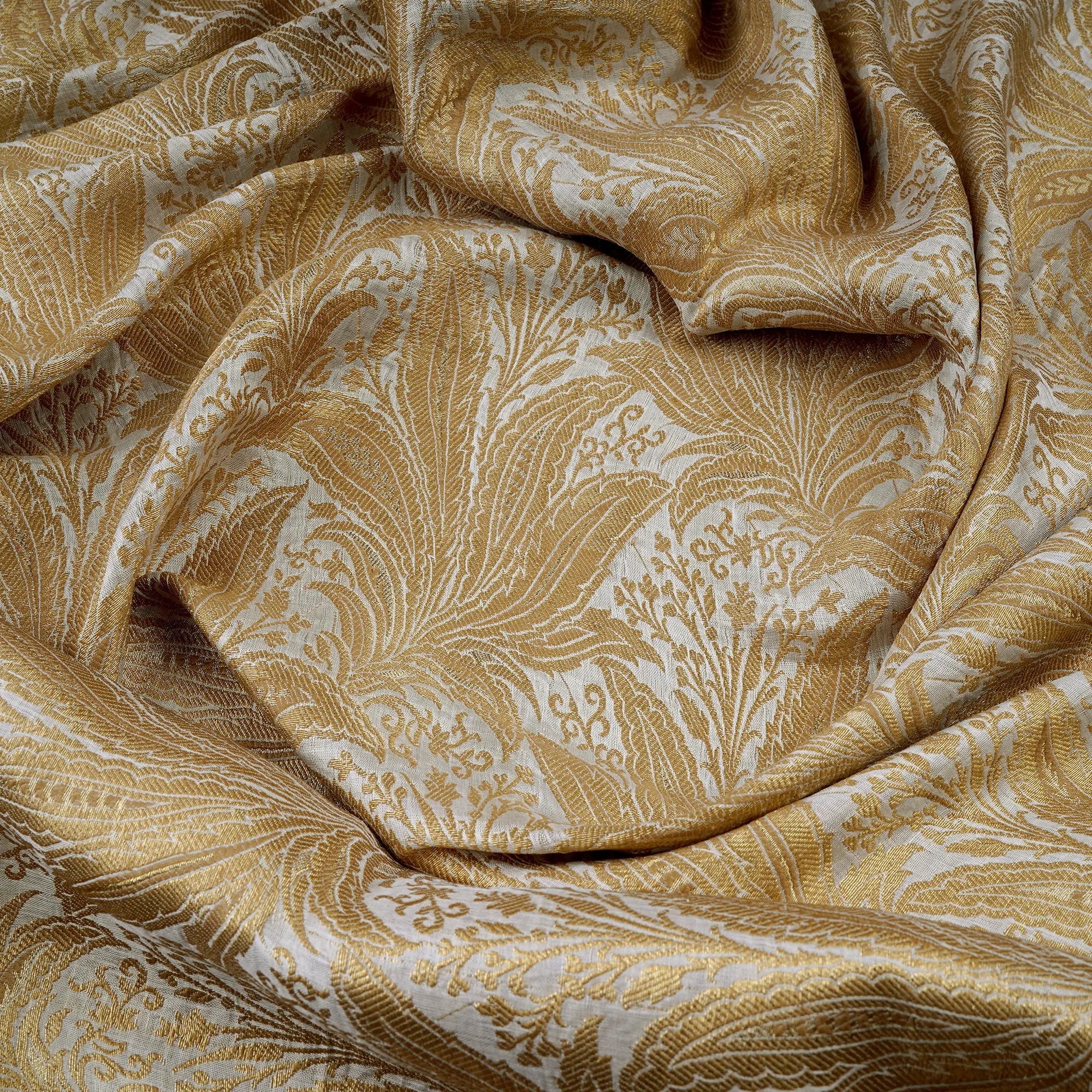 Parnab – Pure Katan Atlas with Leaf Pattern - Zahra Maham